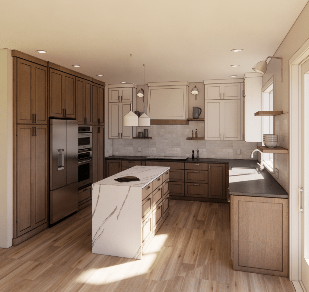 White Kitchen with GE Appliances - Transitional - Kitchen