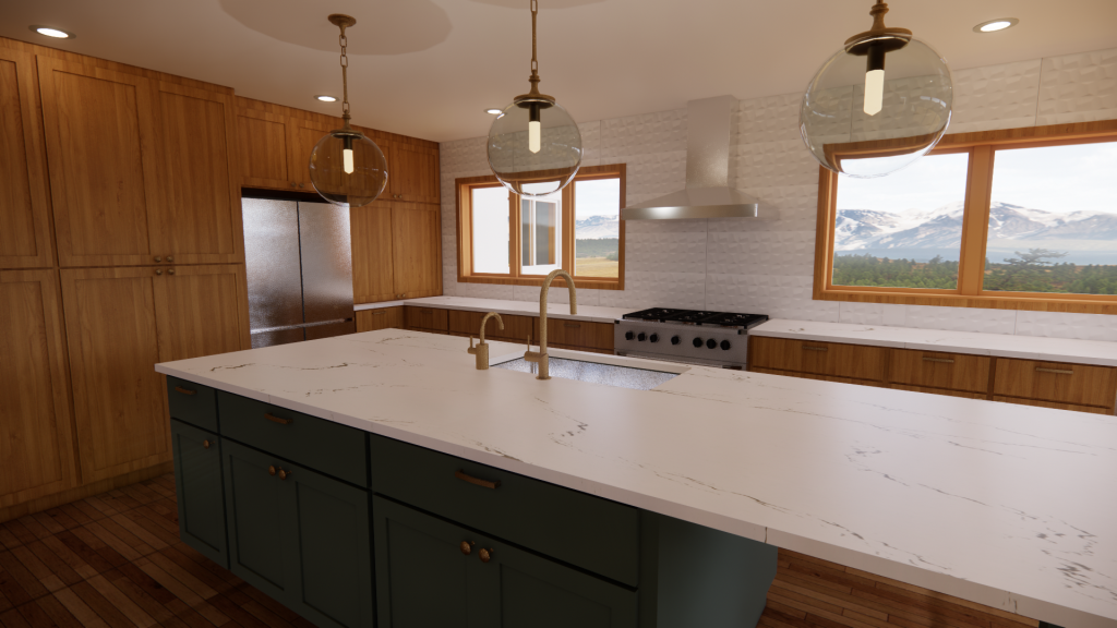 Modern luxury kitchen rendering