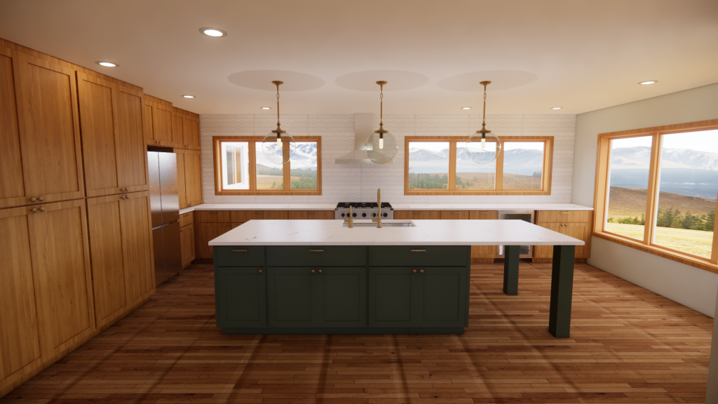 Modern luxury kitchen rendering