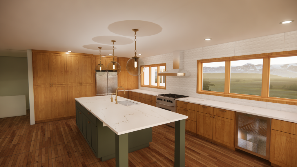 Modern luxury kitchen rendering