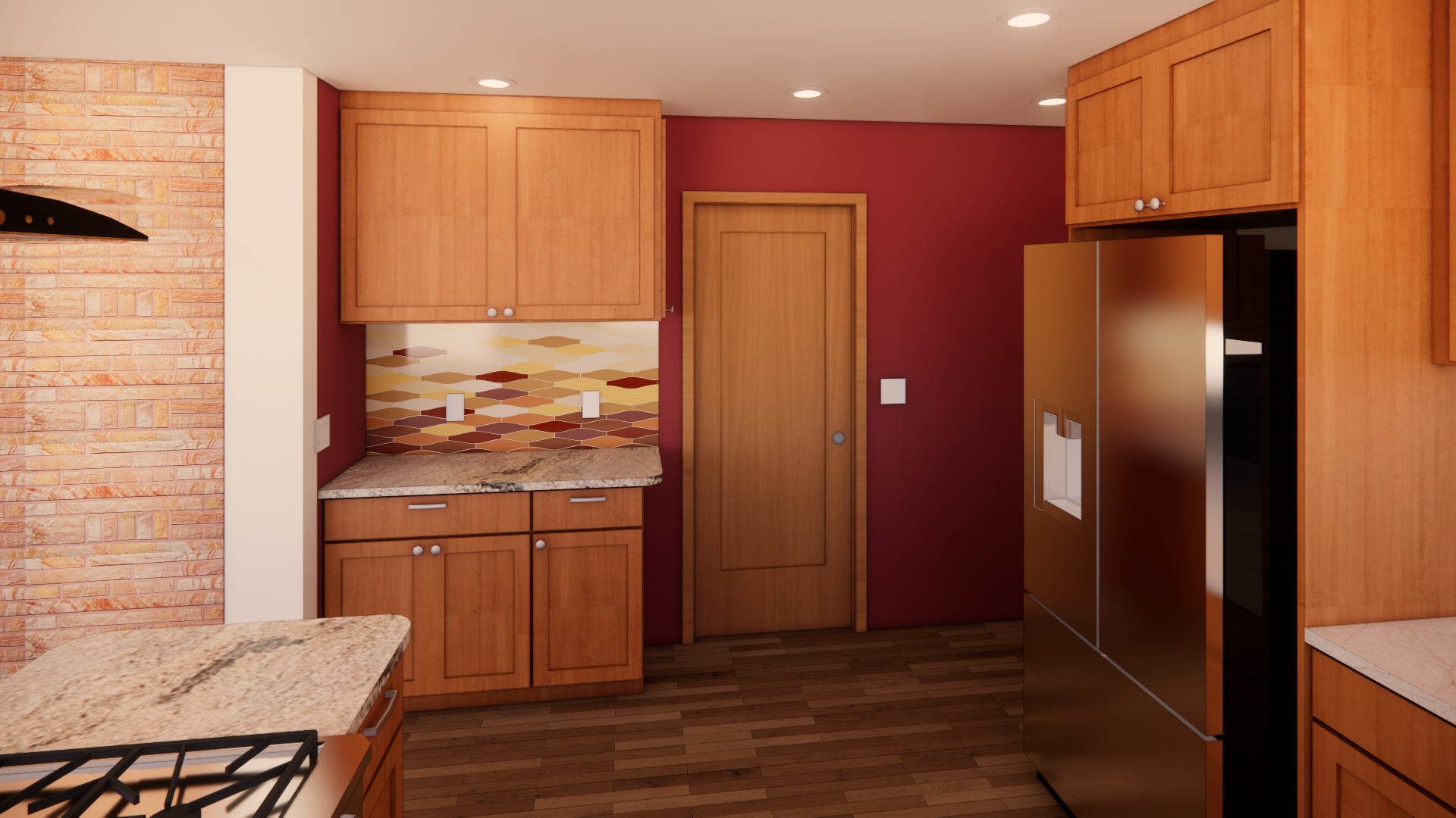 3D Rendering of kitchen remodel in Corvallis