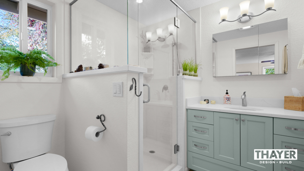 Midrange primary bathroom remodel in Corvallis