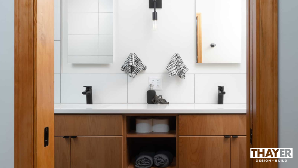 Double vanity example in remodeled bathroom