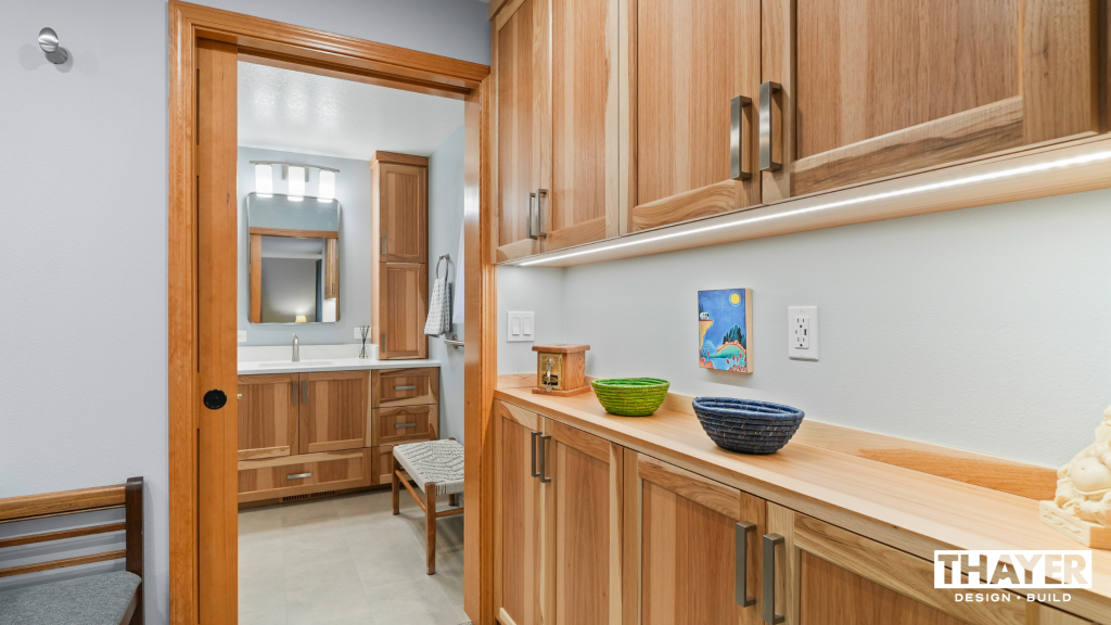 Custom cabinetry example in remodeled bathroom