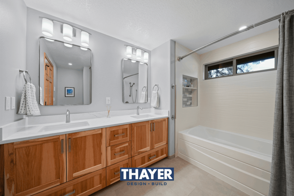 Right-sized Corvallis bathroom remodel for aging in place