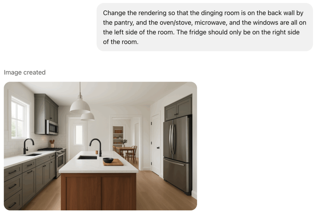 Chatgpt request for ai generated remodel example