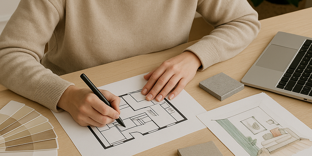 Chatgpt ai generated example of a designer doing layouts