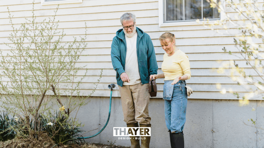 Older couple dealing with house issues