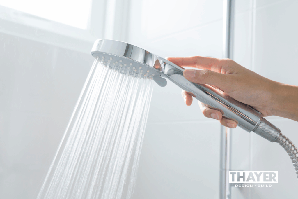 New shower in remodeled bathroom