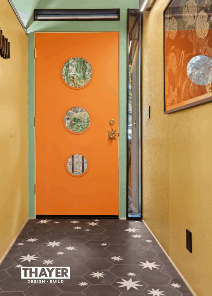 mid-century modern entry way