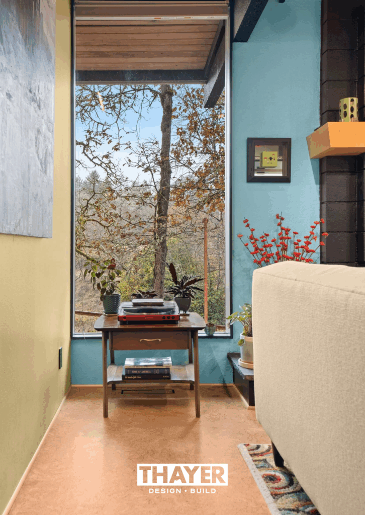 mid-century modern living area