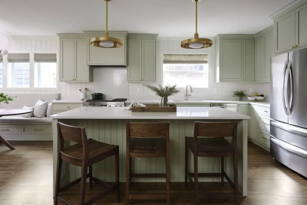 Benjamin moore October mist home remodel example for colors of the year