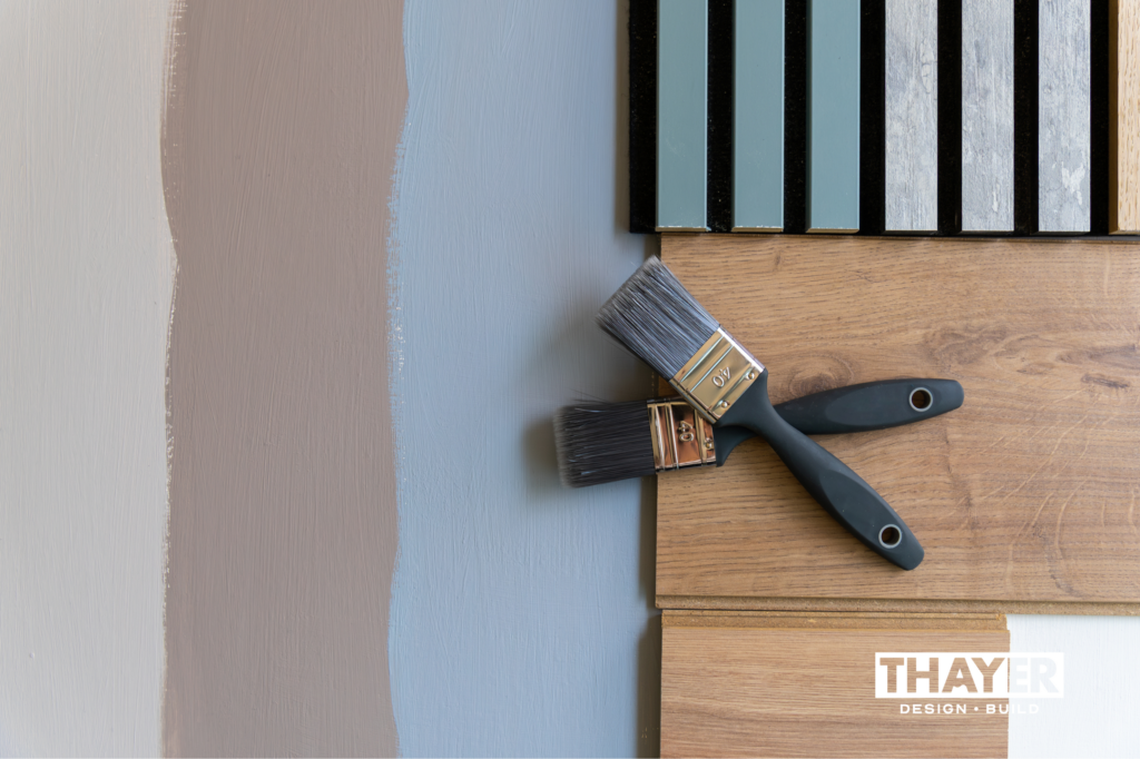 Material samples for a home remodel