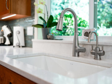Close up of kitchen sink in Corvallis home remodel