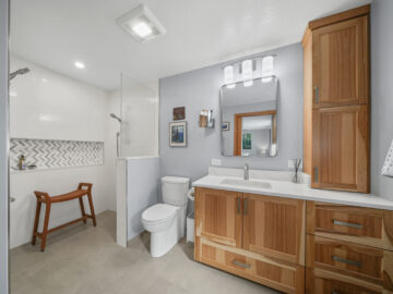 Primary bathroom in aging-in-place remodel