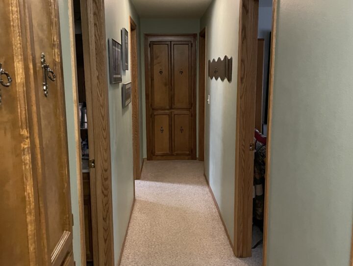 Before photo of hallway in aging-in-place remodel