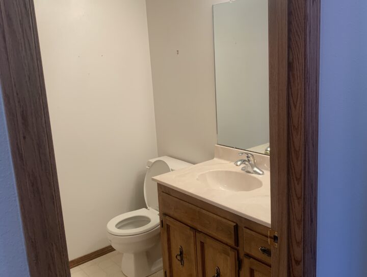 Before photo of hall bath in aging-in-place remodel