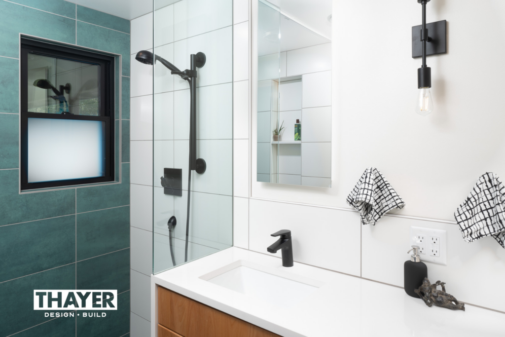 Bathroom remodel done by Thayer Design Build in Corvallis