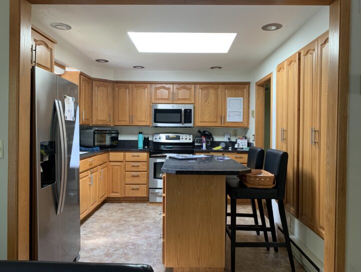 Before photo of outdated and cramped kitchen in Corvallis