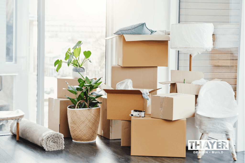 Furniture storage during remodel example