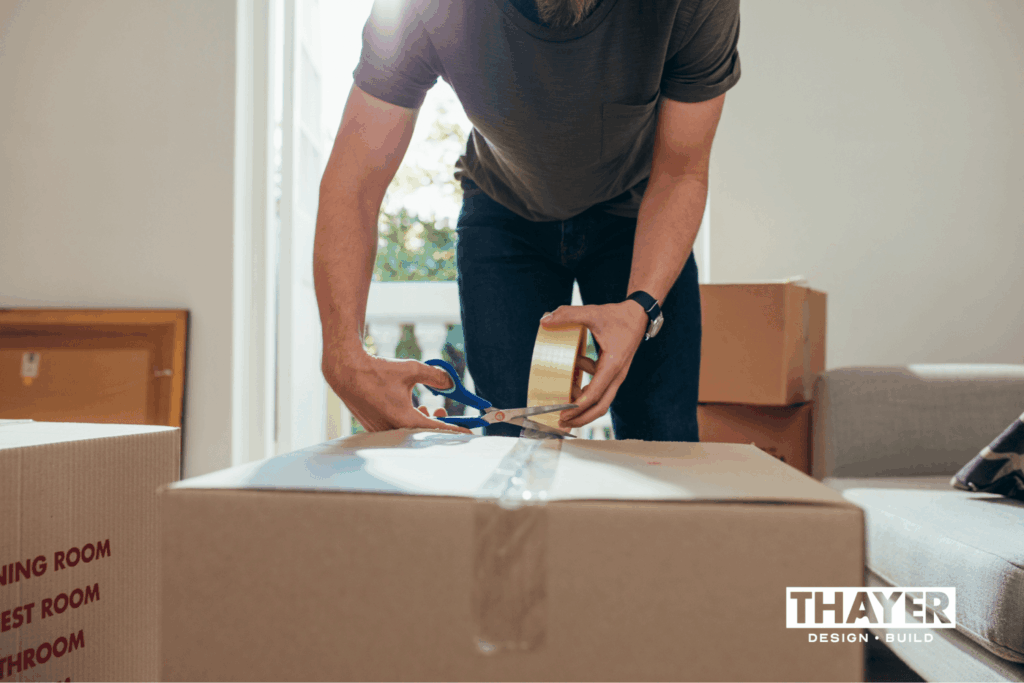 Furniture storage during remodel example