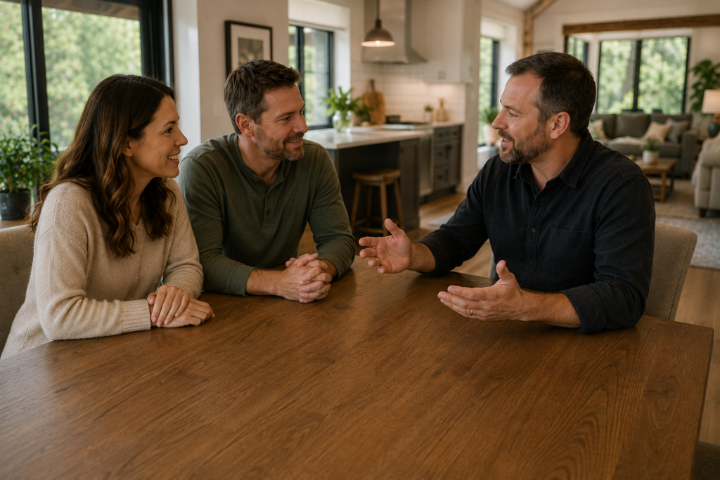 Corvallis design-build remodeler explaining their process in Corvallis home