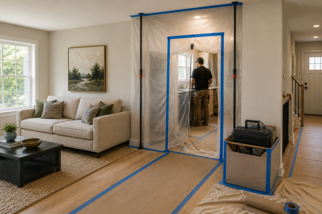 Corvallis home being remodeled with lots of site protection being used
