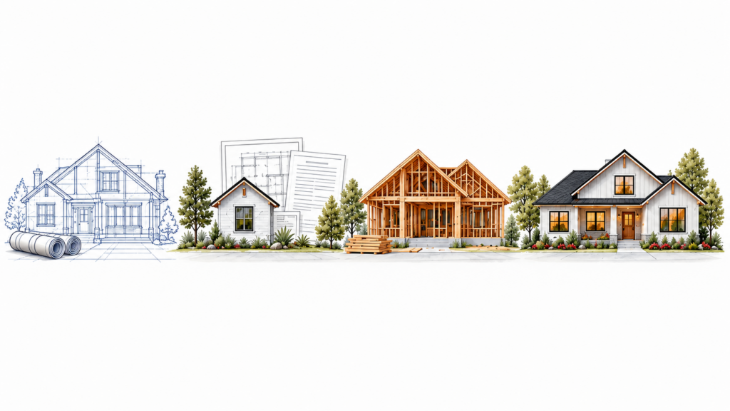 Graphic showing the conceptual cadence for doing a home remodel all at once.